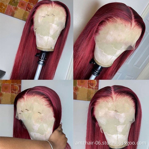 27 99J 30 Raw Brazilian 100% Virgin Human Hair Hd Full Lace Frontal Wig Cheap Colored Lace Front Wig Human Hair For Black Women